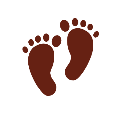Brown footprint icon representing the user’s digital footprint tracking and timeline visualization.